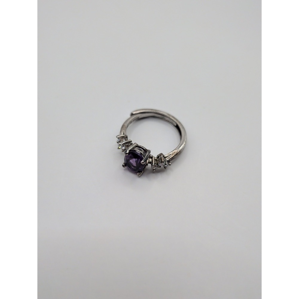 Oval Natural‎ Amethyst Sterling Silver Ring Size 6.5 - Picture 3 of 3